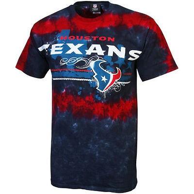 愛用 リキッドブルー フットボール NFL Houston Texans Horizontal Stencil Tシャツ ネイビー ブルー レッド 記念グッズ
