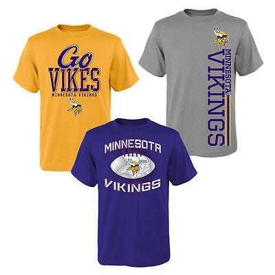 爆売り フットボール メジャー Usa 全米 アメリカ Nfl アウタースタッフ Minnesota Vikings ユース パープル ゴールド グレー 3 Pack Tシャツ Set 全商品オープニング価格特別価格 Www Ladislexia Net