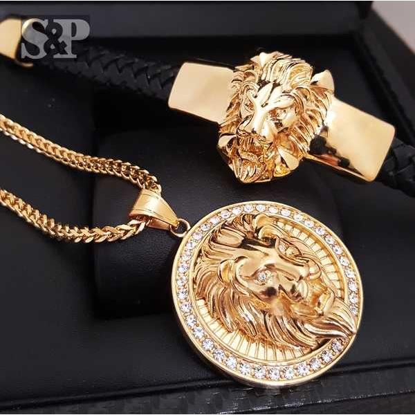 21年春の レザー ネックレス ライオン スチール ステンレス ヒップホップ メンズ エスアンドピー ブレスレット メンズジュエリー 海外買付直輸入 セレブ愛用ブランド商品 バンド セット コンボ ブレスレット メンズアクセサリー