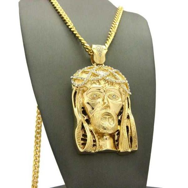 交換無料 メンズ ネックレス エスアンドピー ヒップホップ アイスアウト Cz ビッグ ジーザス フェイス ペンダント W 6mm 30 ボックス キューバン チェーン ネックレス 楽天市場 Servis Msanet Com Tr