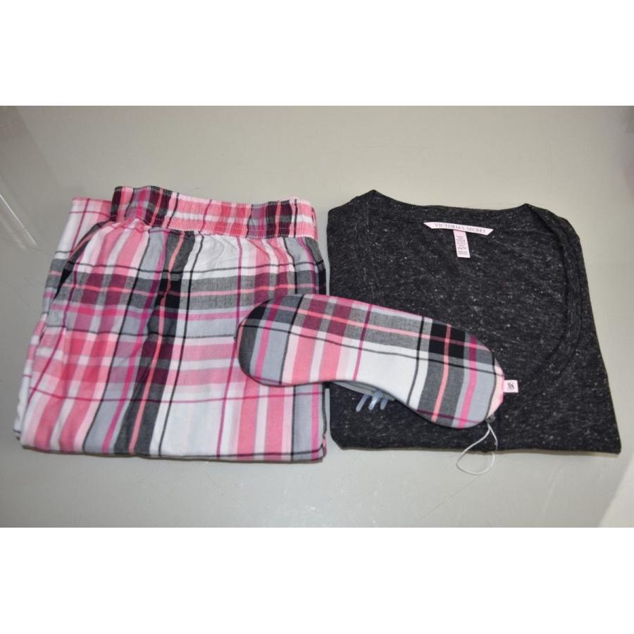 海外正規品 パジャマ ヴィクトリアシークレット Victoria S Secret Pink Black Grey Plaid Henley 3pc Pajama With Mask Xs 超激安 Raloffshore Com
