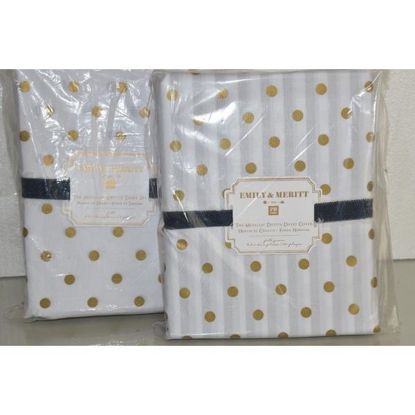 布団カバー セット ポッタリーバーン Pottery Barn Teen 5 Pc Emily Meritt Queen Full Duvet Sheet Metallic Dottie Andwaffles Com