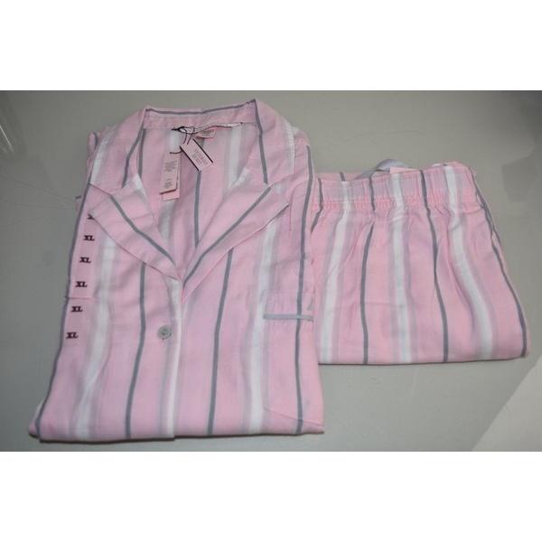 人気ブランドを パジャマ ヴィクトリアシークレット Victoria S Secret 2 Pc Flannel Dreamer Pajama Pink Grey White Stripe Xl Soft E パンダストア 通販 Yahoo ショッピング 数量は多 Www Ladislexia Net