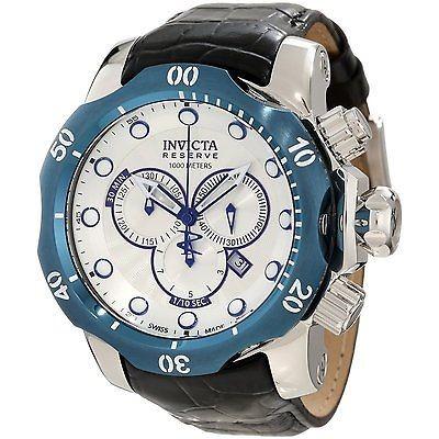 激安正規  Reserve ヴェノム Invicta10823 メンズ インヴィクタ 腕時計 スイス 腕時計 レザー ダイヤル シルバー クロノグラフ 腕時計