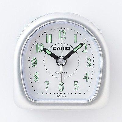 お礼や感謝伝えるプチギフト  目覚まし時計 カシオ Casio シルバー ポータブル スモール ケース レジン 時計 アラーム UP WAKE Desk トラベル TQ148-8D 目覚まし時計