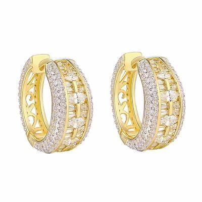 人気定番 ジュエリー 腕時計イヤリング マスターオブブリング ゴールド トーン フープ イヤリング Marquise Cut Solitaire Simulated ダイヤモンドs 925 シルバー New 大特価アウトレット Skylanceronline Com