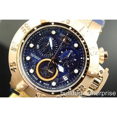 人気 Gold Rose III Noma Subaqua Invicta Mens インヴィクタ 腕時計 Blue New Watch Swiss Chronograph 腕時計