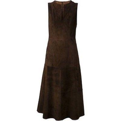公式店舗 ワンピース ザ ロウ The Row Dark Brown Calf Softest Suede Liffen Midi Dress 4 好評