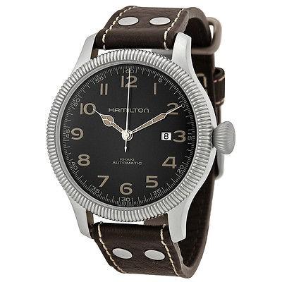 早い者勝ち ハミルトン H60515533 腕時計 メンズ ストラップ レザー ダイヤル ブラック Pioneer カーキ Hamilton 腕時計 腕時計