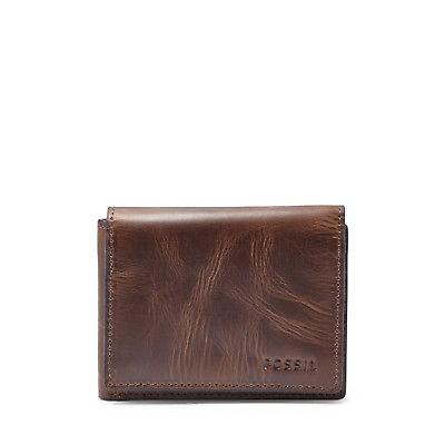  ML3700201 Original Fossil フォッシル 財布 Brown Wallet Men's Leather Trifold Execufold Derrick その他財布 割引