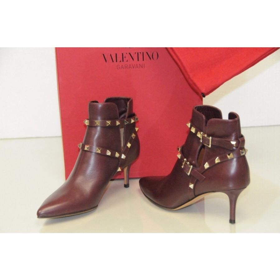 全品送料無料 ブーツ ヴァレンティノ Valentino Rockstud Rubin Leather Buckle Ankle Kitten Heel Boots 36 安い Zoetalentsolutions Com