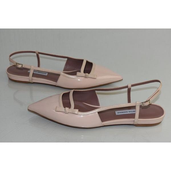 フラットシューズ タビサシモンズ Tabitha Simmons Dilly Slingback Pointy Flats Nude Beige Patent 40 Www Donabeija Pt
