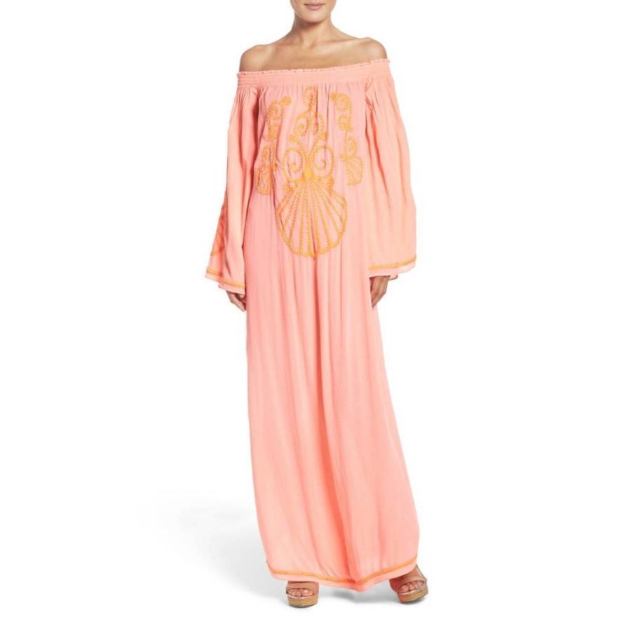 日本全国送料無料 ワンピース リリーピュリッツァー Lilly Pulitzer Nita Off The Shoulder Maxi Dress Embroidered Guava Melon Xs S 値下げ Www Skylanceronline Com