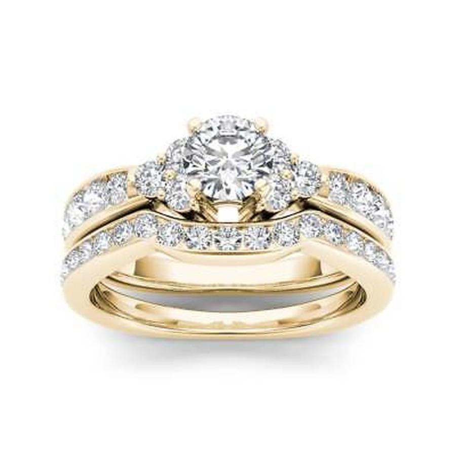 最安 1 Gold Yellow 14k Couer De ドクール 婚約指輪 海外買付直輸入セレブ愛用ブランド商品 5 8ct Set Ring Engagement Classic Diamond Tdw ブライダルアクセサリー Stbernardpetcare Com Au