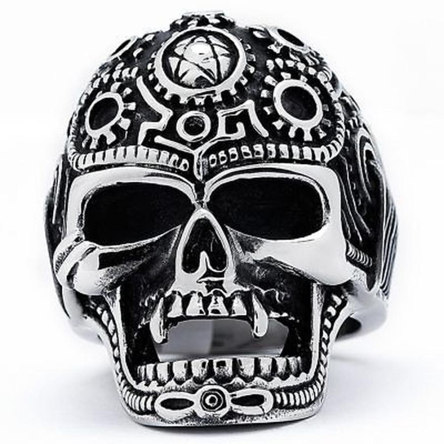 ランキングや新製品 リング 海外買付直輸入セレブ愛用ブランド商品 オリベッティ Ring Biker Skull Cast Vintage Men S Steel Stainless メンズアクセサリー