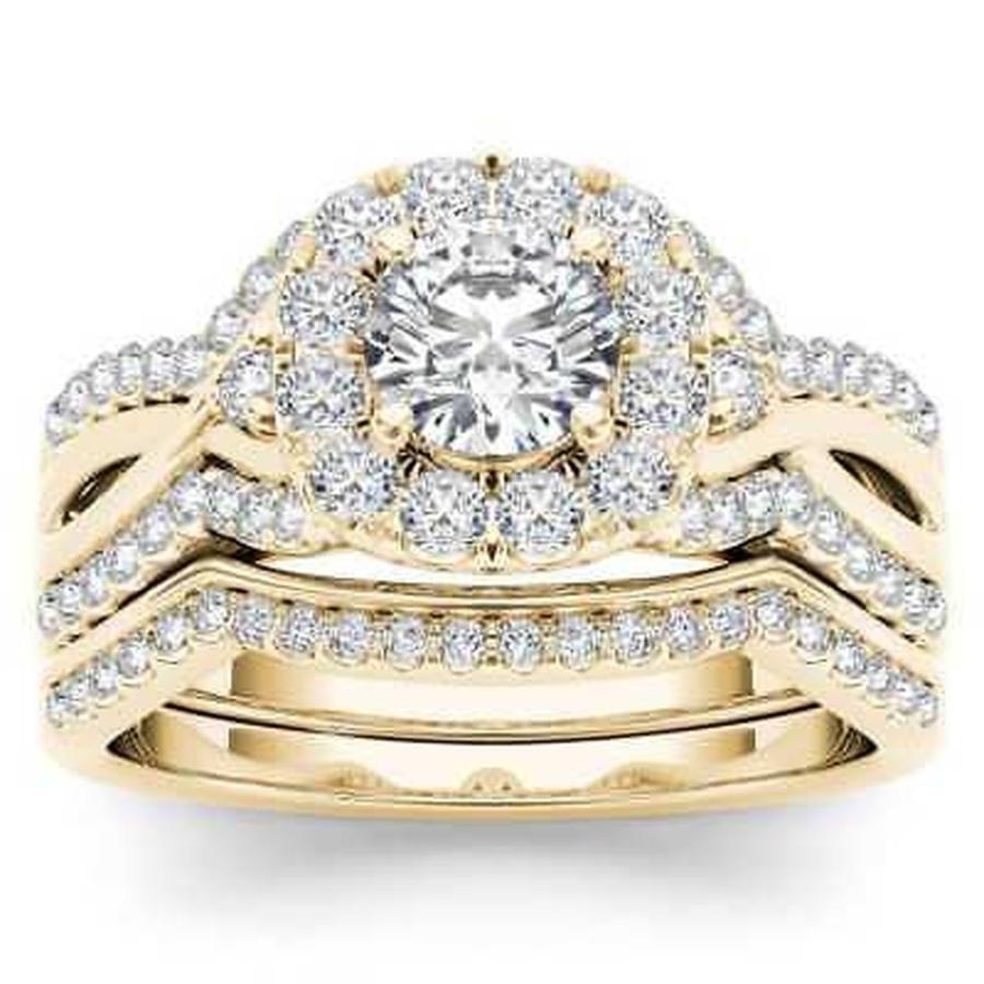 特別価格 海外買付直輸入セレブ愛用ブランド商品 Yellow Engagement Halo Diamond Tdw 1 4ct 1 Gold Yellow 14k Couer De ドクール 婚約指輪 ブライダルアクセサリー