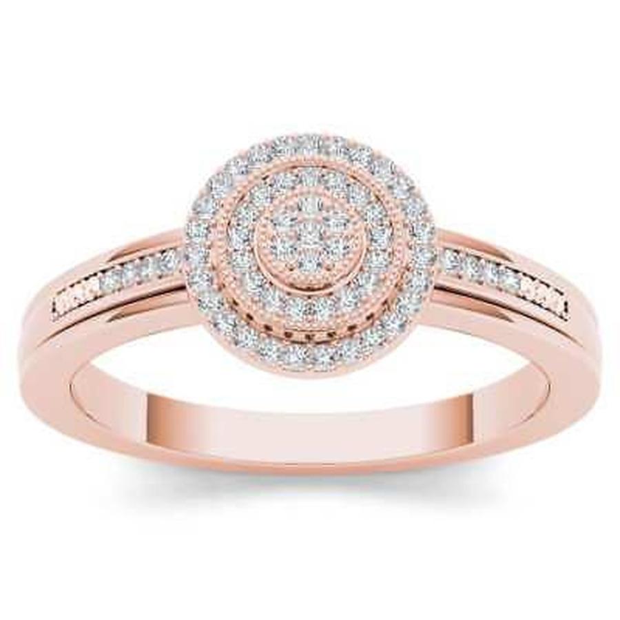 日本全国送料無料 De Couer 海外直輸入ブランドアクセサリー 10k ローズ ゴールド 1 6ct Tdw ダイヤモンド Halo Engagement Pink 数量限定 特売 Www Ladislexia Net