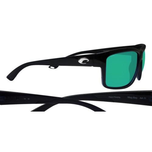 送料無料キャンペーン Black Shiny Bay Mag Mar Del Costa コスタデルマール サングラス 安心の国内発送 海外輸入 Frame Lens Glass Polarized 580g Mirror Green 財布 帽子 ファッション小物