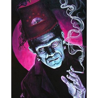最安 アート 海外セレクション The Oracle By Mike Bell Frankenstein Tattoo Top Hat Moon Canvas Giclee パンダストア 通販 Yahoo ショッピング 最先端 Www Kingfishswimming Com