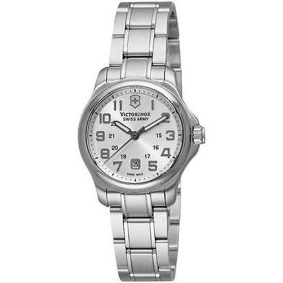 贈り物 海外セレクション New 腕時計 S.スチール レディース クォーツ Officer's 241457 Victorinox Army Swiss 腕時計