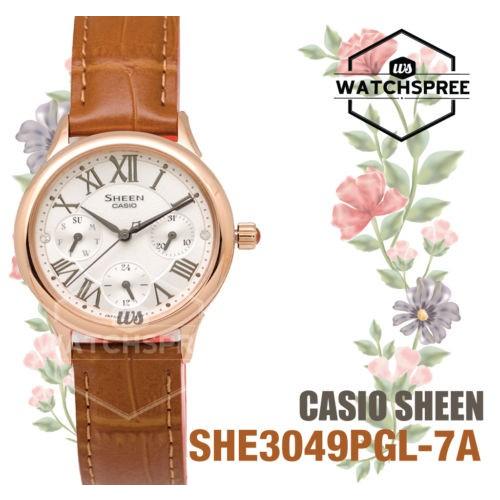 全日本送料無料 腕時計 カシオ Casio Sheen Swarovski Crystals Multi-hand Watch SHE3049PGL-7A, Used & Vintage 驚屋70 ac8d5a30