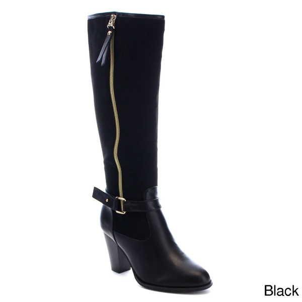 おしゃれ人気 ブーツ シューズ 靴 海外厳選ブランド ベストon Ping 01 レディース ジッパー バックルbelt Stacked Chunky ヒール ニーハイ ブーツ Black パンダストア 通販 Yahoo ショッピング 50 Off Www Skylanceronline Com