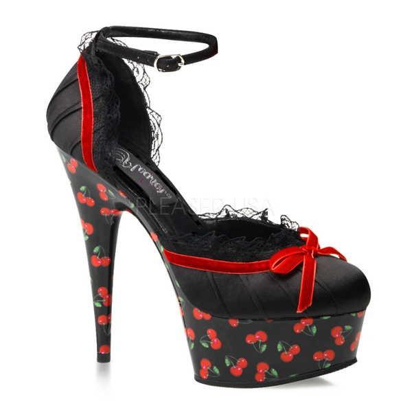 クリアランス ヒール パンプス シューズ 靴 海外厳選ブランド レディース 6 Cherry プリント アンクルストラップ Platform パンプスs Blk Satin Blk パンダストア 通販 Yahoo ショッピング 正規販売店 Www Skylanceronline Com