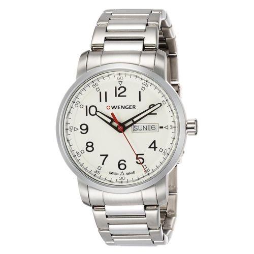 超特価SALE開催！ 腕時計 ウェンガー Wenger 01.1541.108 Men's Stainless Steel Bracelet Cream Dial Watch 腕時計