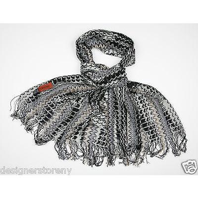 【期間限定お試し価格】 ZigZag Shimmer Wool MISSONI ミッソーニ ラップ スカーフ Scarf 0004 SC32WMD3335 Black in スカーフリング
