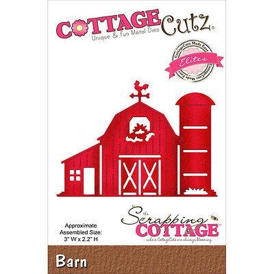 【送料無料】 CottageCutz ペーパークラフト スクラップブッキング 手芸用品 クラフト Elites 3"X2.2" Barn  Die アルバム