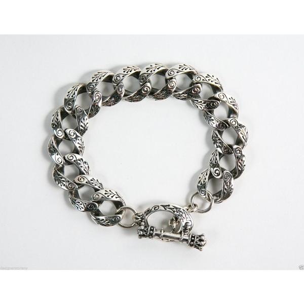 【正規販売店】 King スティーブンウェブスター アクセサリー Queen K42-5142 Mediu Bracelet Link Carved Silver Sterling Small Studio Baby ブレスレット 【正規販売店】 King スティーブンウェブスター アクセサリー Queen K42-5142 Mediu Bracelet Link Carved Silver Sterling Small Studio Baby ブレスレット