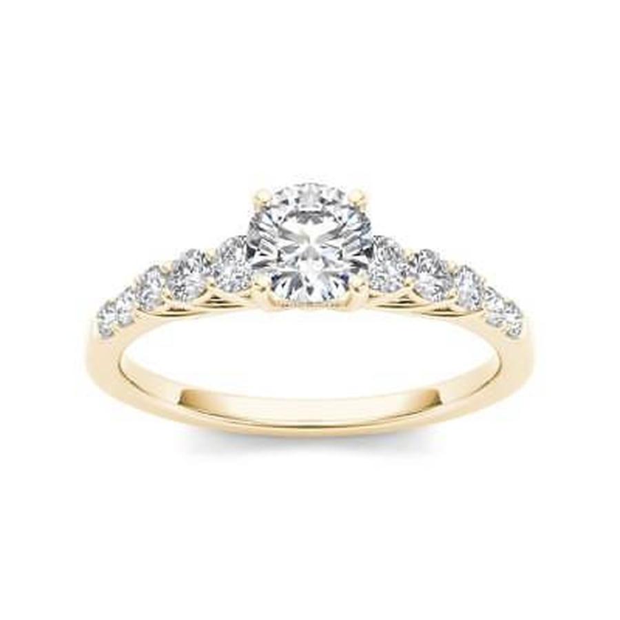 冬バーゲン 特別送料無料 Yellow 14k Couer De ドクール 婚約指輪 海外買付直輸入セレブ愛用ブランド商品 Gold Ring Engagement Diamond Tdw 1ct ブライダルアクセサリー Cinaf Fr