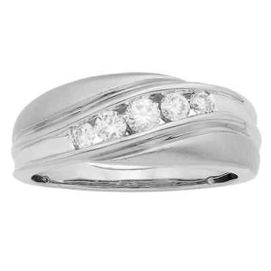 驚きの値段で ソフィア 婚約指輪 Sofia 14K White Gold 1/2ct TDW 4-stone Swirl Round Cut Men's Ring, 野球用品ベースボールタウン f3d58358
