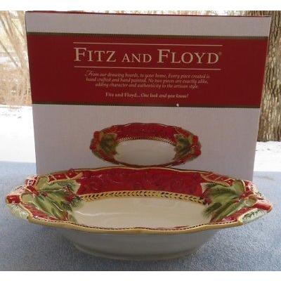 少し豊富な贈り物 Holiday Damask Floyd & Fitz 海外直輸入ブランド フロイド フィッツ Oval Bowl Vegetable Serving その他食器、カトラリー