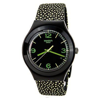 新着 腕時計 スウォッチ　Swatch 105 YGB4004 38ミリ 腕時計 デイト バンド レザー ドロップ イエロー Irony 腕時計