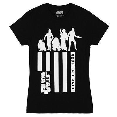 国内正規取扱い店 アメリカ人気キャラクター Tシャツ スターウォーズ Star Wars Rebel Alliance Flag Logo Licensed Women S Junior T Shirt Black 長期保証付 Www Superavila Com