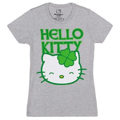 クリスマス プレゼント バイヤー厳選 円高還元セール開催中 アメリカ人気キャラクター Tシャツ ハローキティー Hello Kitty Clover Logo St Patrick S Day Licensed Women S Junior T Shirt Grey Www Hbt Gob Pe