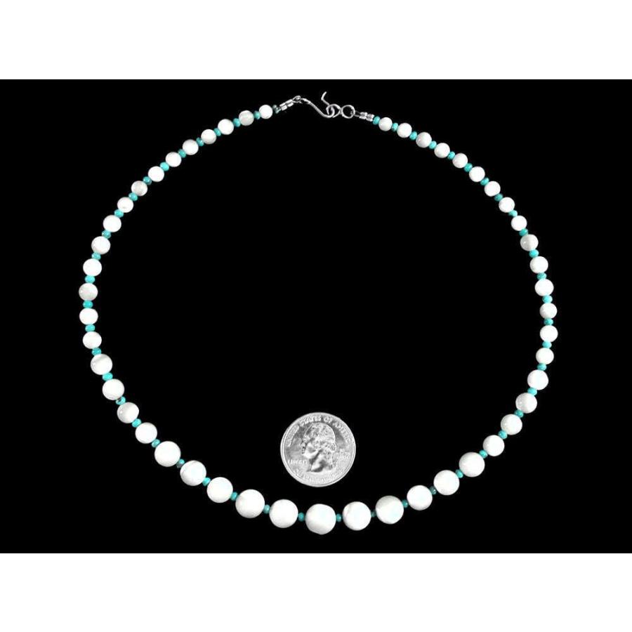 クーポン発行 ネックレス ペンダント 海外セレクション Navajo ネックレス ターコイズ Mother Of パール 17 Choker ネイティブ アメリカン インディアン W 累計販売2万枚突破 Www Skylanceronline Com