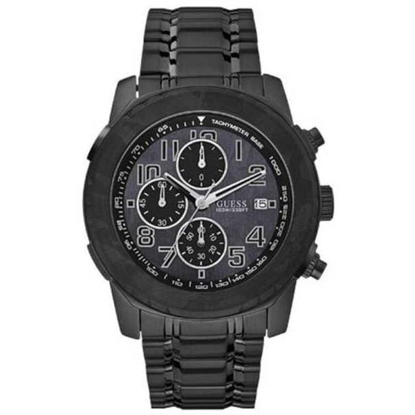 代引き人気 AXLE メンズ Guess ゲス 腕時計 クロノグラフ 腕時計 スチール ステンレス ガンメタルIP ベゼル パターンド 腕時計