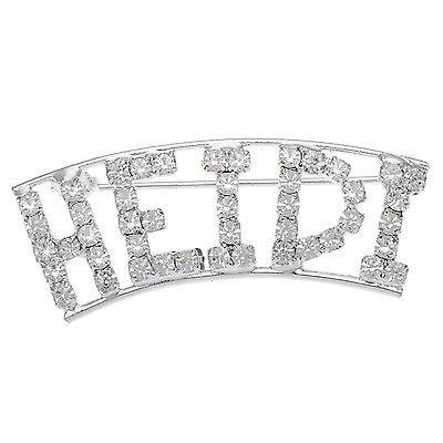てなグッズや Detti ブローチ ピン ファッション ジュエリー Originals Pin Name Crystal 'HEIDI' Silver ブローチ