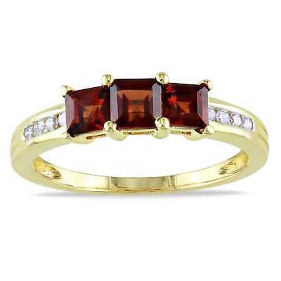 【T-ポイント5倍】 ジェムストーン ミアドラ Miadora 10k Yellow Gold Garnet and 1/10ct TDW Diamond Ring (H-I, I2-I3), トノショウチョウ dd40ce71