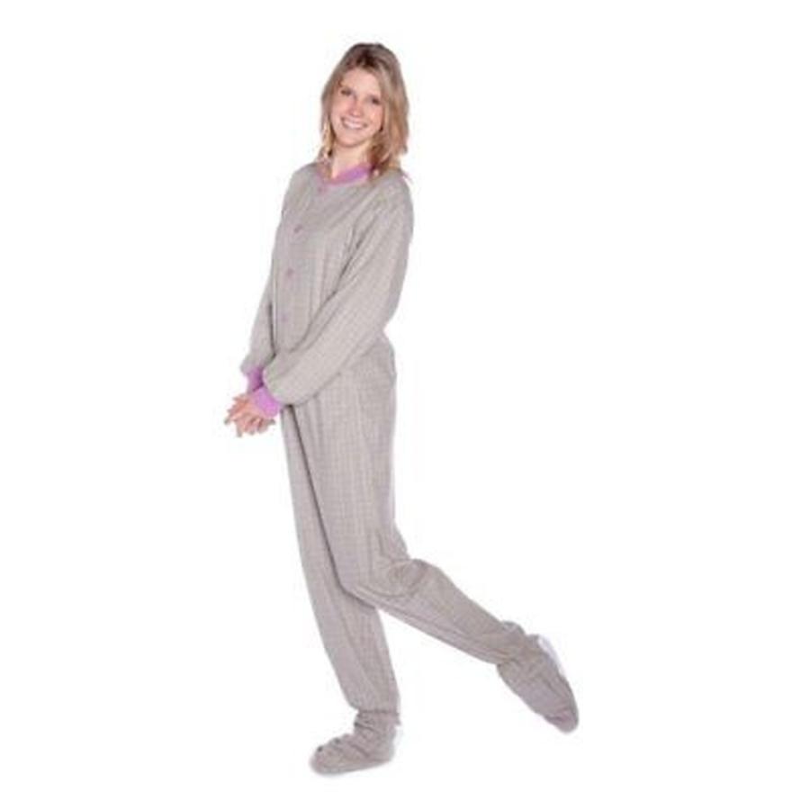 【500円引きクーポン】 Lavender and Green Seafoam Women's Pajama Feet Big ビッグフィートパジャマ ローブ パジャマ Flannel Pajamas Footed パジャマ
