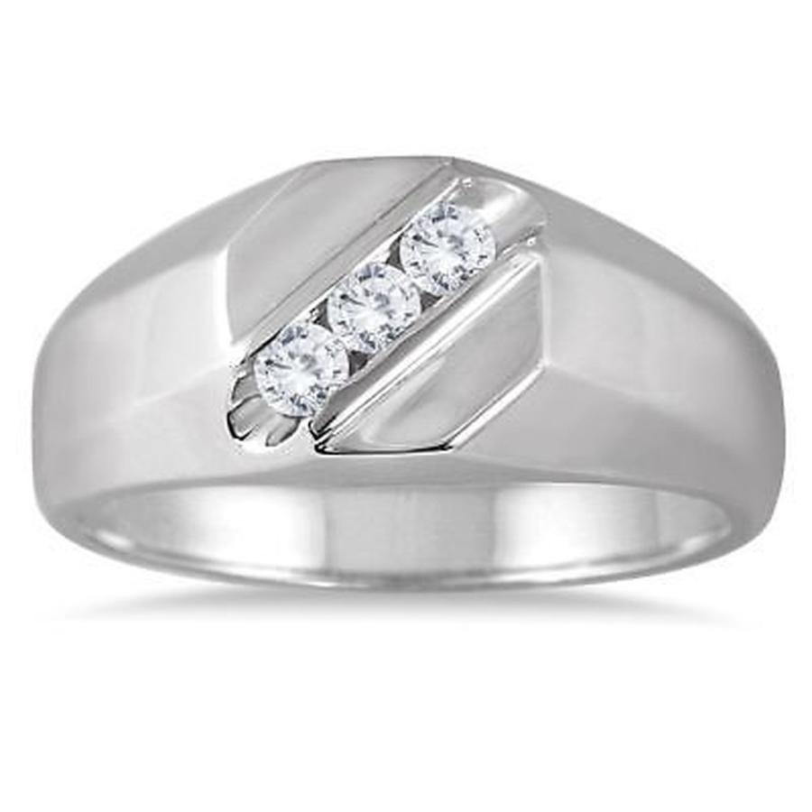 スペシャルオファ Gold White 10k Jewels Marquee 海外セレクション ダイヤモンド Men's Ring Diamond 3-stone TDW 1/4ct 指輪