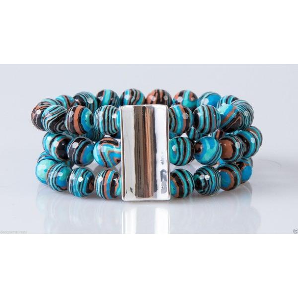 驚きの値段 ブレスレット キングベイビースタジオ Simon Sebbag Multi Blue Calsilica Stretch Bracelet Sterling Silver B112/MBC, 椿乃/長崎五島の椿オイル 881c295e