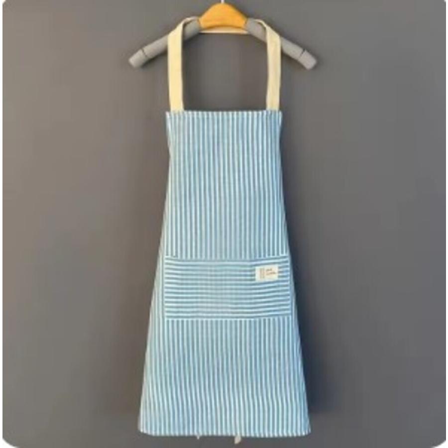 エプロン レデイース お洒落料理用 作業用 キッチン 保育園 首掛け ギフト男女共通 青
