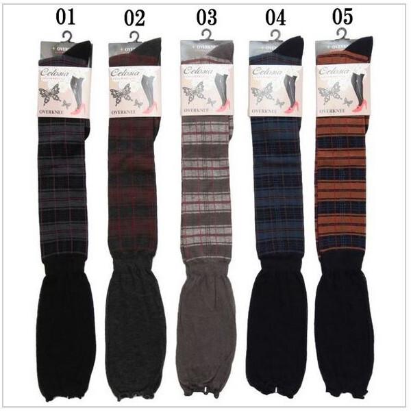 タータンチェックトップ くしゅくしゅ オーバーニー ニーハイ 防寒 ソックス  靴下 3