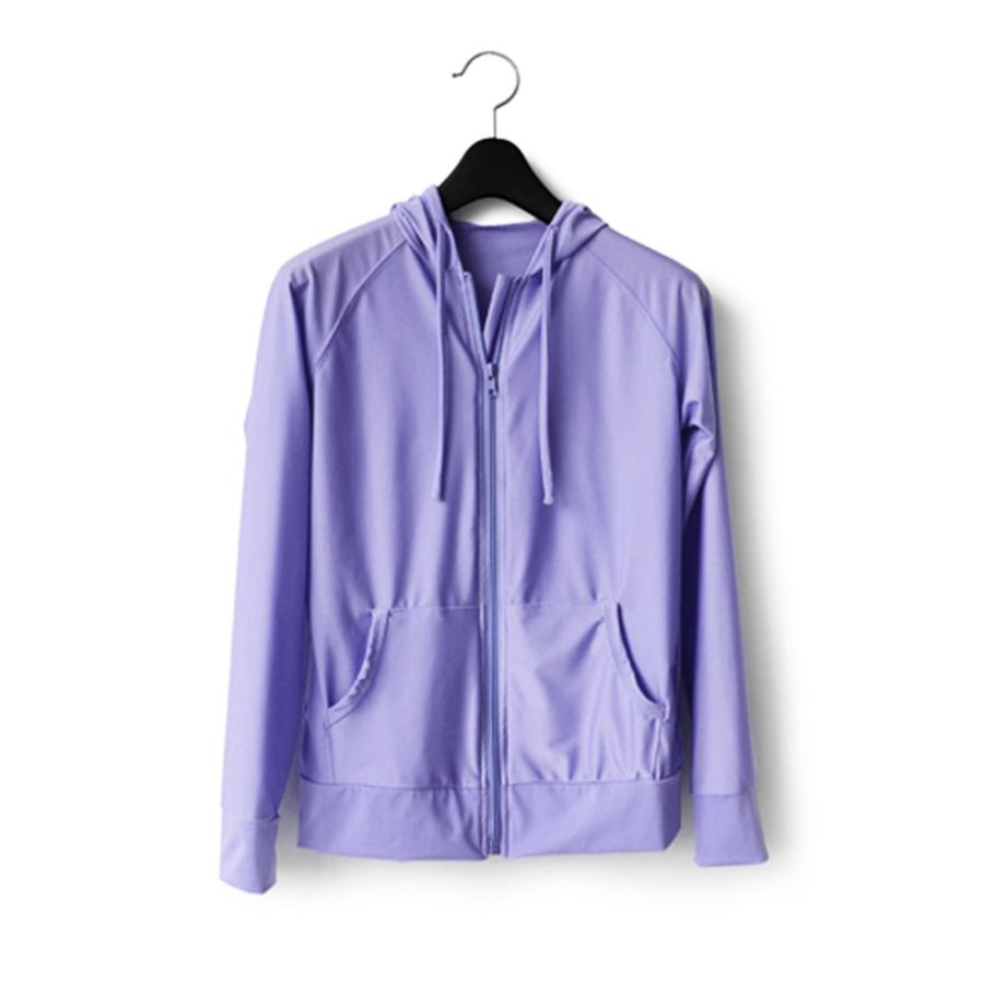 ラッシュガード 水着 UVカット 体型カバー パーカー プール 海 夏 旅行 おしゃれ かわいい 紫M