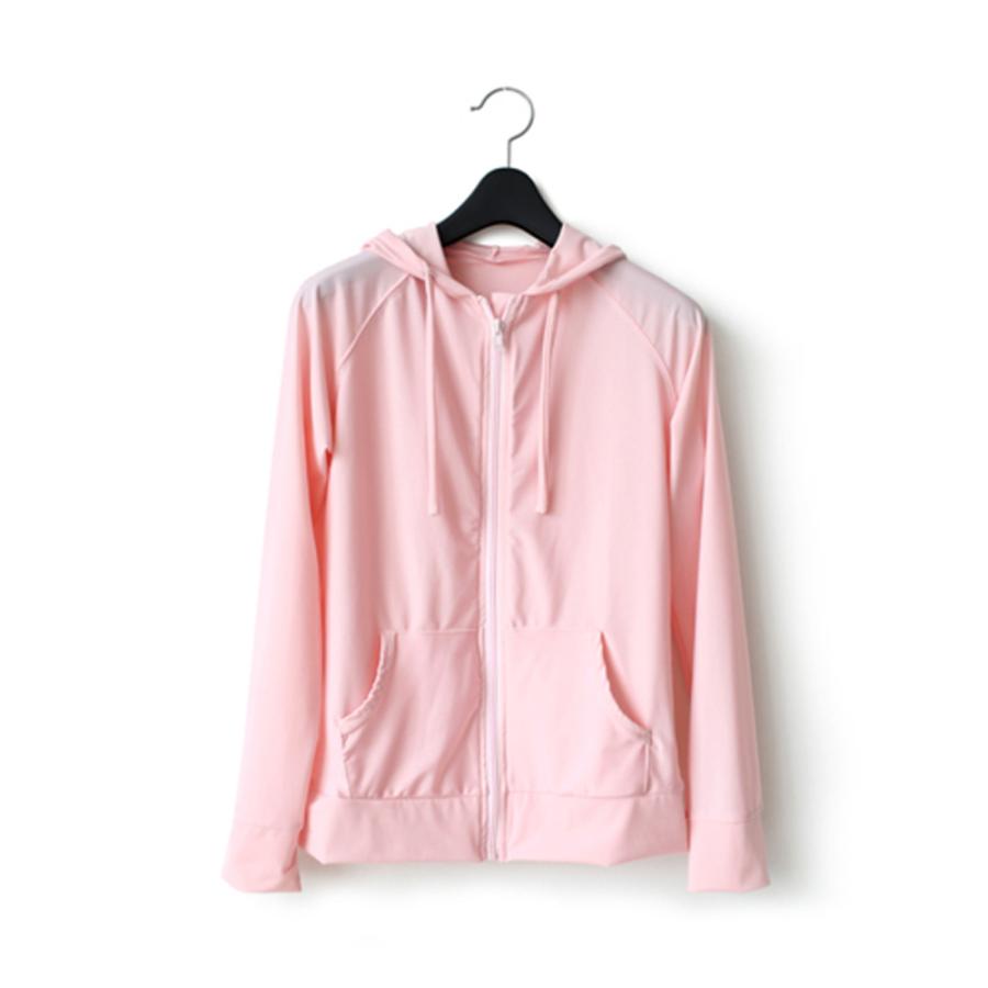 ラッシュガード 水着 UVカット 体型カバー パーカー プール 海 夏 旅行 おしゃれ かわいい ピンクM