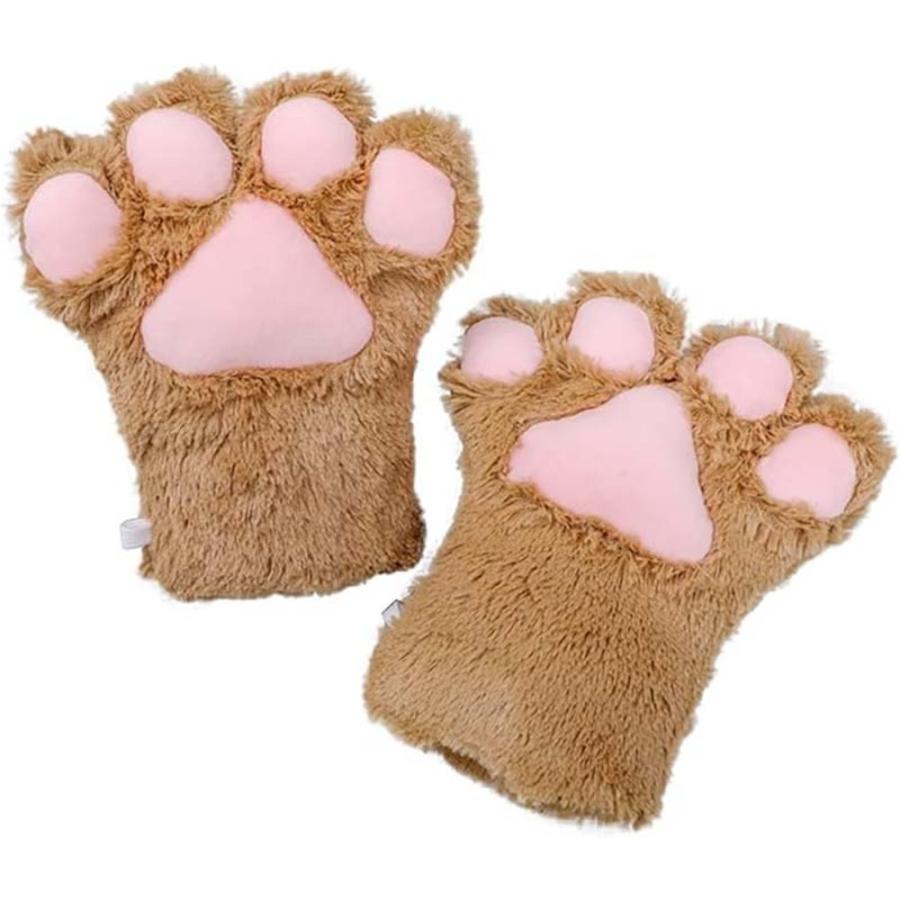 レディース ネコ 猫 メイド 衣装 手袋 グローブ ハロウィン コスプレ イベント ぬいぐるみ ブラウン
