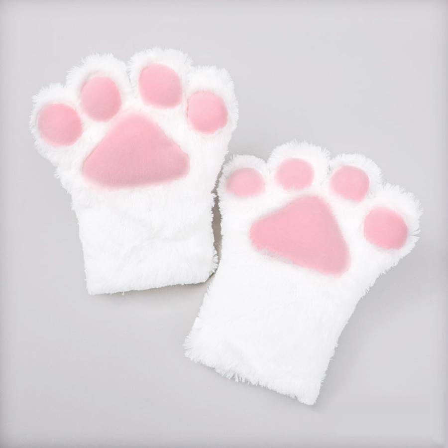 猫 もこもこ 手袋 コスプレ 衣装 萌え グローブ ハロウィン イベント コミケ ぬいぐるみ 白